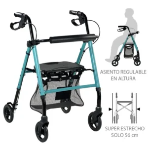 Rollator con frenos por manetas ZEN SLIM - Ayudas Dinámicas